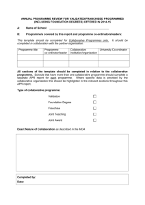 Annual Programme Review Template 2014