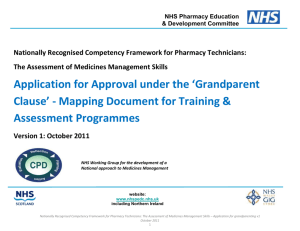 Grandparent Clause - NHS Pharmacy Education & Development