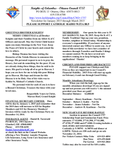 Council Newsletter for January 2015 thru March 2015