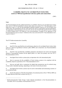 RECOMMENDATION ITU-R F.1703 - Availability objectives for real