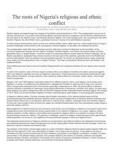 The roots of Nigeria`s religious and ethnic conflict