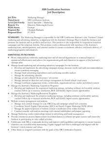 HR Certification Institute Job Description