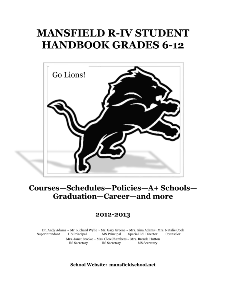 Student Handbook 2012-13 - Mansfield R