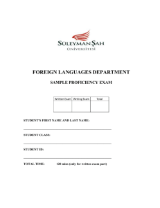 foreign languages department sample proficiency exam