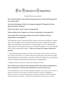 discussion questions The Declaration of Independence