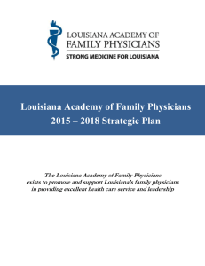 2015 – 2018 Strategic Plan - Louisiana Academy of Family Physicians