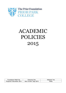 Academic Policies - Prior Park Schools