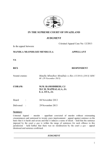 Mendlula v. Rex 2013 - Swaziland Legal Information Institute