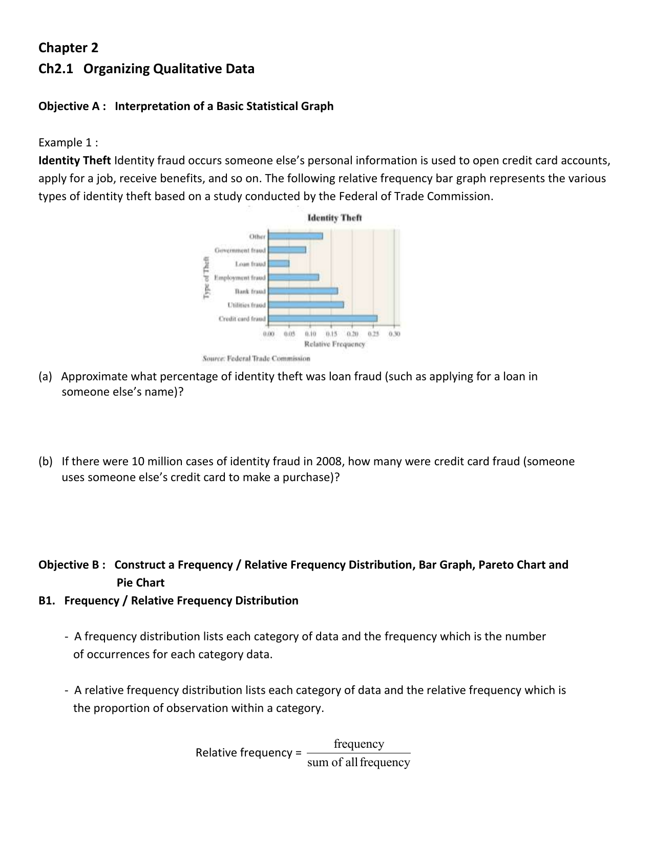 Chapter 2 Ch2.1 Organizing Qualitative Data