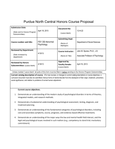Purdue North Central Honors Course Proposal Submission Date