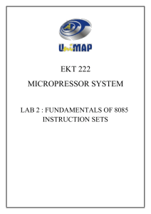 LAB 2: Fundamentals of 8085 Instruction Sets