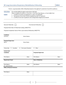 BC Lung Association Respiratory Rehabilitation Fellowship