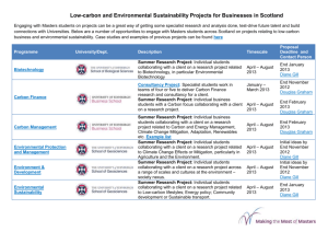Low-carbon and Environmental Sustainability Projects