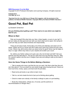 Good Pet, Bad Pet article