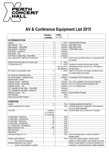 AV & Conference Equipment List - 2015