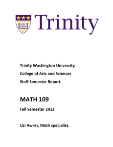 Fall 2012 Semester Report for Math 109