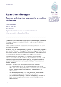 Reactive nitrogen – Towards an integrated approach to