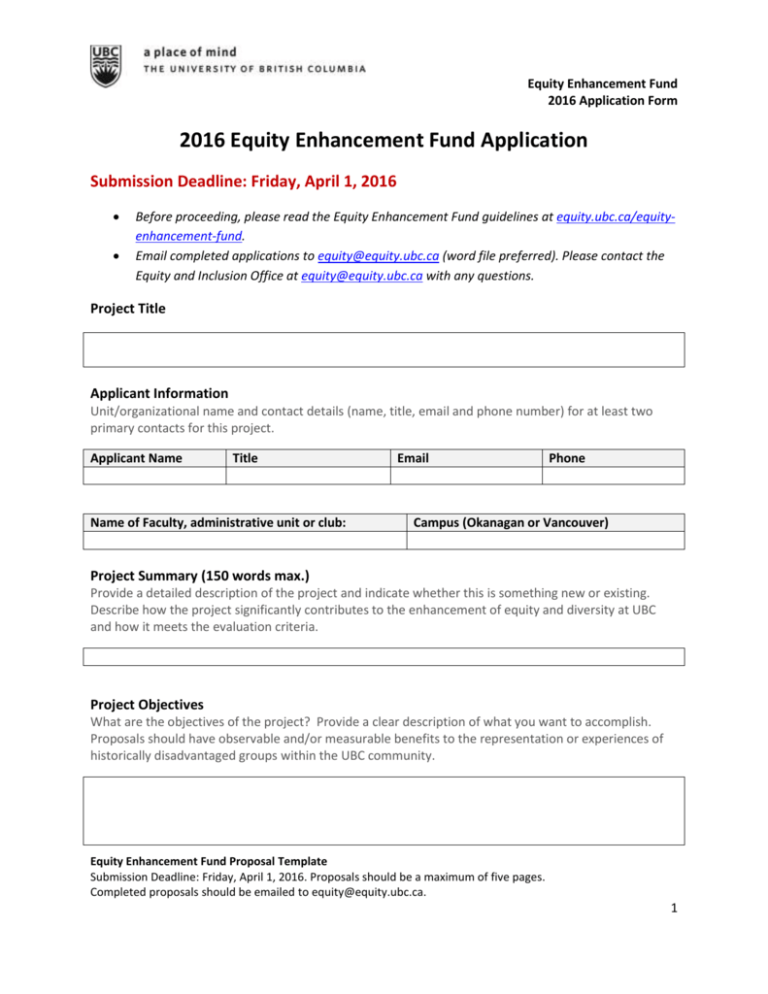 Application Form Equity And Inclusion Office 2188