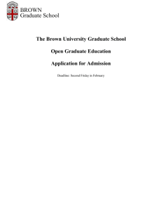 Open Graduate Education Application Package