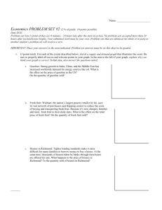 Problem Set 1 - Holt High Economics