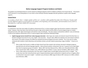 ELA: Native Language Supports Rubric and Guidelines