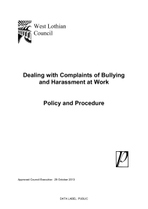 Dealing with Complaints of Bullying and Harassment at Work