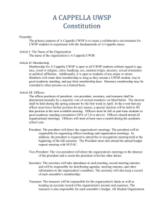A Cappella UWSP Constitution - Student Organizations