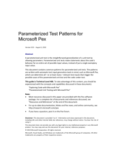 Appendix: Pex Cheat Sheet