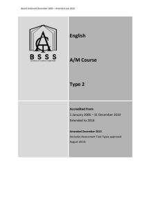 English A/M - ACT Board of Senior Secondary Studies