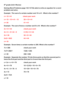 8th grade-Unit 4 Review Solving Word Problems-page 142-147