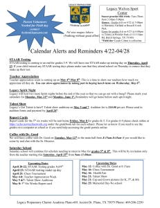 Calendar Alert 4-22-15 - Legacy Preparatory Charter Academy