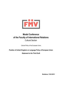 Position of United Kingdom on Language Policy of European Union