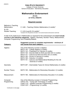 MATH end sheet 14 - School of Education