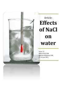 Effects of NaCl on water