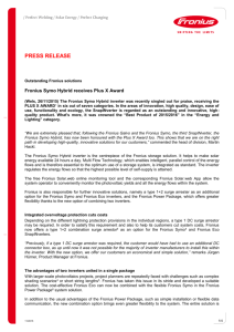 Fronius Symo Hybrid receives Plus X Award