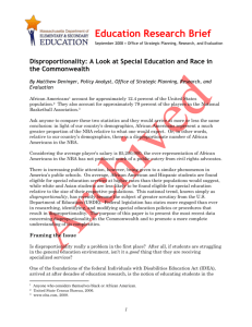 Disproportionality Ed - Massachusetts Department of Education