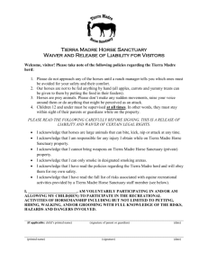 official waiver for visitors - Tierra Madre Horse Sanctuary