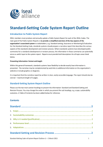 Standard-Setting Code v6 System Report Outline
