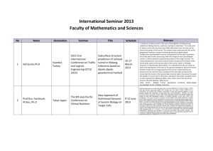 International Seminar 2013 Faculty of Mathematics and Sciences