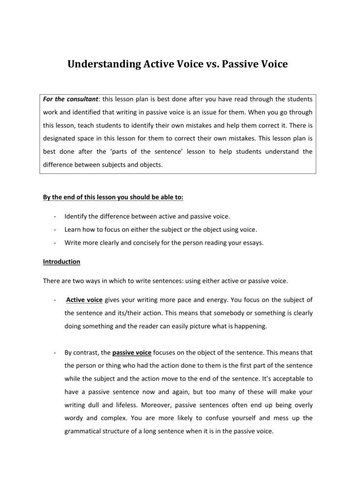 essay passive voice