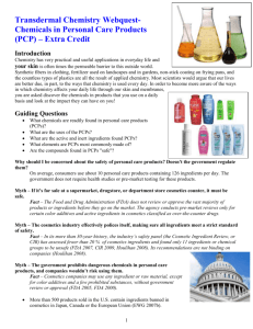 Transdermal Chemistry Webquest- Chemicals in Personal Care