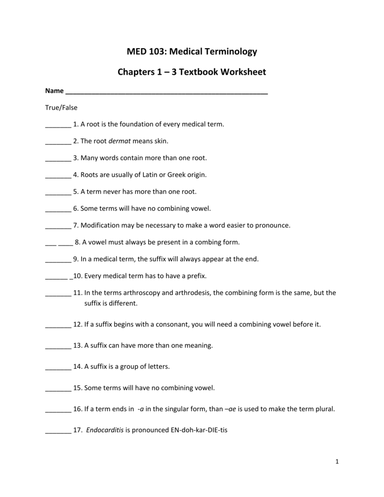 Chapters 20-20 Worksheet With Regard To Medical Terminology Suffixes Worksheet