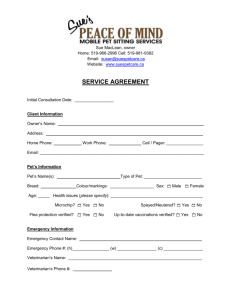 service agreement - Sue`s Peace of Mind