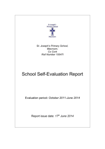 School Self Evaluation Report - St. Joseph`s Primary School