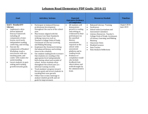 Lebanon Road Elementary PDP Goals: 2014-15