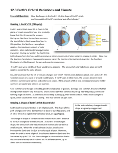 12.3 Earth`s Orbital Variations and Climate