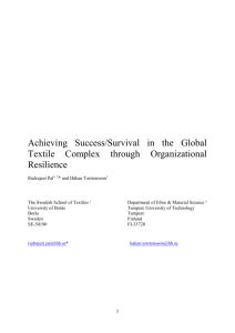 Achieving Success/Survival in the Global Textile Complex through