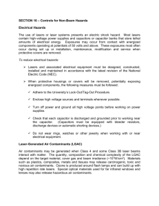 SECTION 16 – Controls for Non-Beam Hazards Electrical Hazards