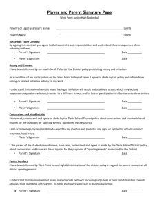 Player and Parent Signature Page - Basketball