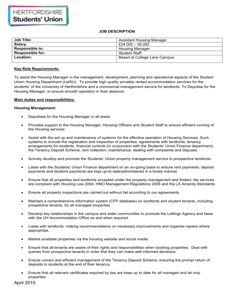 Housing authority director job description